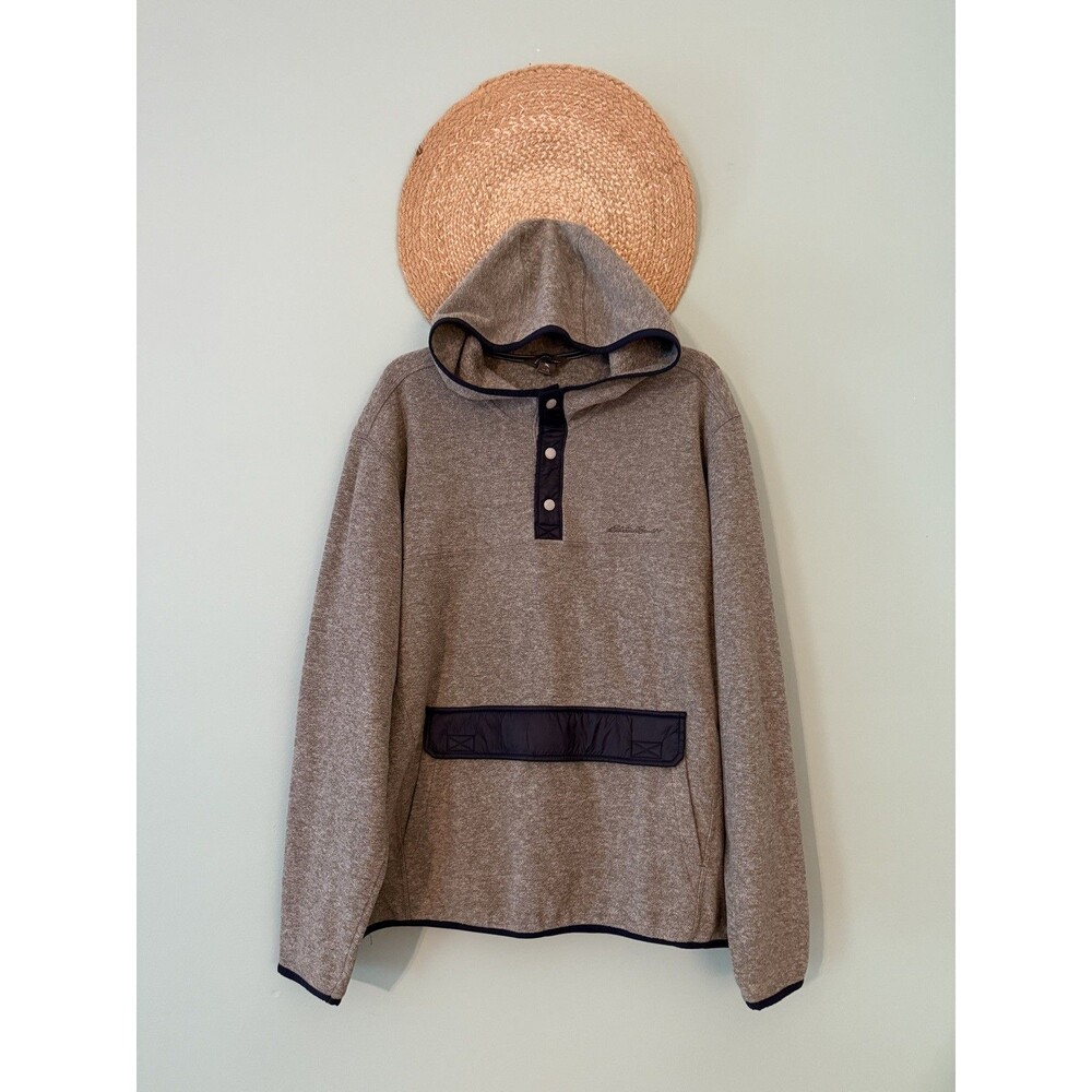 Eddie Bauer Men's 1/4 Snap Closure Fleece Hoodie Vintage